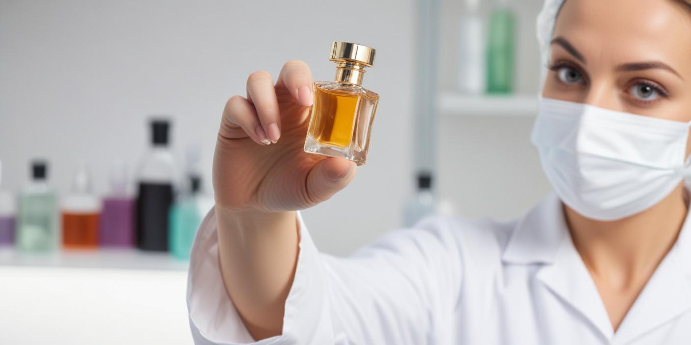 Kobieta trzyma w ręce ekstrakt perfum
